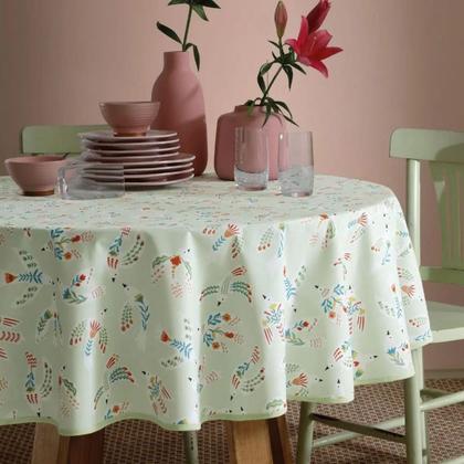 Imagem de Toalha Mesa Redonda 4 Lugares Dohler Impermeavel Erica Verde