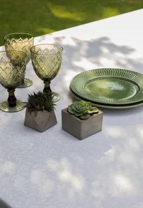 Imagem de Toalha Mesa Retangular 10 Lugares Auguri Impermeável Rami Branca