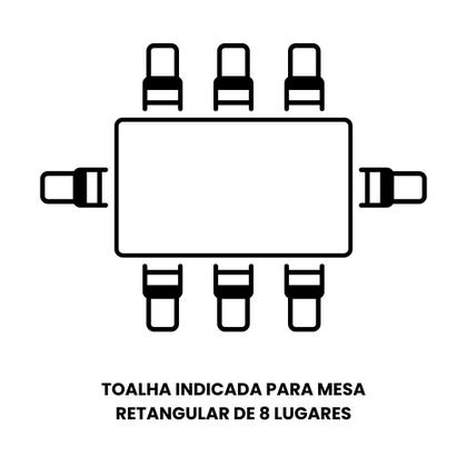 Imagem de Toalha Mesa Retangular 2,7x1,5 Jacquard Preto +8 Guardanapo