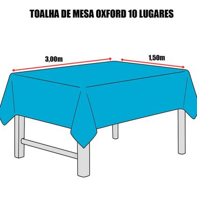 Imagem de Toalha Mesa Retangular 3,00x1,50 Tecido Oxford 10 Lugares Para Eventos