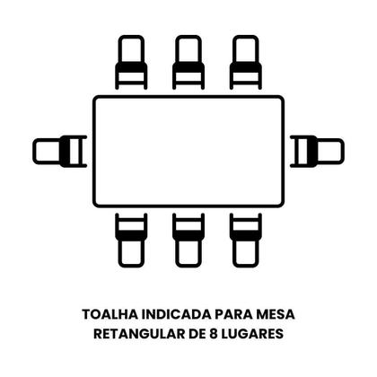 Imagem de Toalha Mesa Retangular 8 Lugar Jacquard Preto +8 Guardanapo