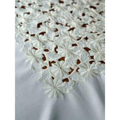 Imagem de Toalha Mesa Retangular Bordada Requinte Perla 6 Lugares Argivai