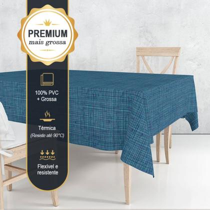 Imagem de Toalha Mesa Térmica + Grossa Premium Cambraia Az 1,40X2,00