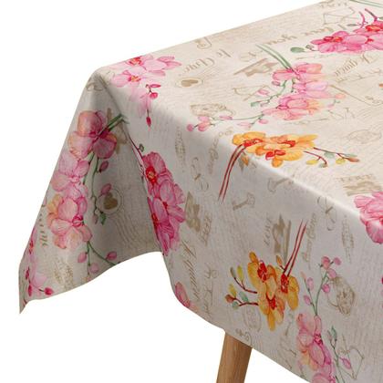 Imagem de Toalha Mesa Térmica Pvc Impermeável Orquídea 1,40 X 1,40