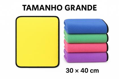 Imagem de Toalha Pano de Limpeza 30x40cm Flanela 2 Lados Macia de Alta Absorção Multiuso Grande Limpa Carro Vidro Prato Cozinha Pi