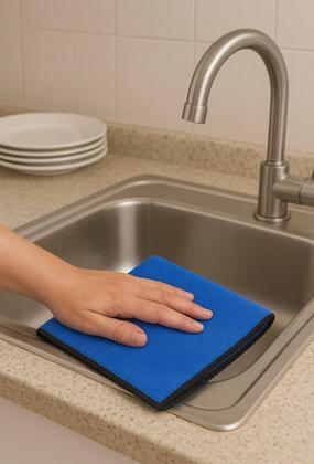 Imagem de Toalha Pano de Limpeza 30x40cm Flanela 2 Lados Macia de Alta Absorção Multiuso Grande Limpa Carro Vidro Prato Cozinha Pi