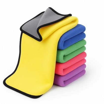 Imagem de Toalha Pano de Limpeza 30x40cm Flanela 2 Lados Macia de Alta Absorção Multiuso Grande Limpa Carro Vidro Prato Cozinha Pi