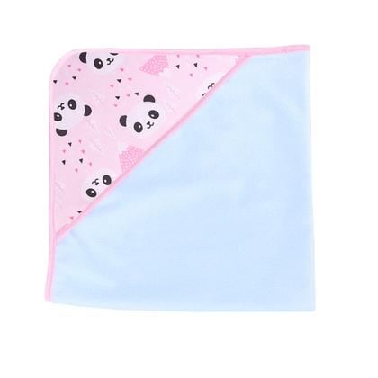 Imagem de Toalha Para Banho Bebê Com Capuz Estampado Menina Panda Rosa