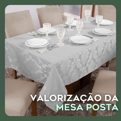 Imagem de Toalha Para Mesa Retangular 6 Cadeiras Jacquard 2,20x1,40