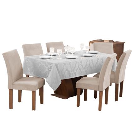 Imagem de Toalha Para Mesa Retangular 6 Cadeiras Jacquard 2,20x1,40