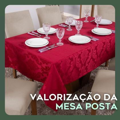 Imagem de Toalha Para Mesa Retangular 6 Cadeiras Jacquard 2,20x1,40