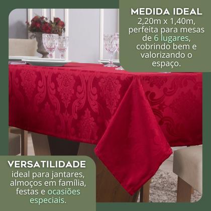 Imagem de Toalha Para Mesa Retangular 6 Cadeiras Jacquard 2,20x1,40