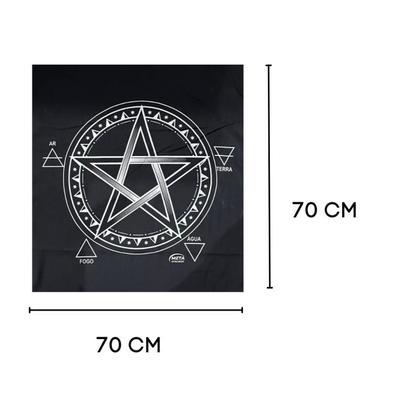 Imagem de Toalha Pentagrama Jogos de Cartas 70x70cm Preta + Estojo
