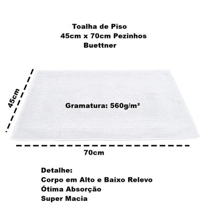 Imagem de Toalha Piso Buettner Felpudo 100% Algodão Pezinhos 45cmx70cm Branco