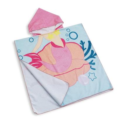 Imagem de Toalha Poncho Infantil com Capuz Estampada 120cm x 60cm 100% Algodão - Loaní
