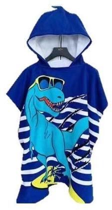 Imagem de Toalha Poncho Infantil com Capuz Estampada 120cm x 60cm 100% Algodão - Loaní