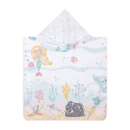 Imagem de Toalha Poncho Papi Felpuda Algodão Capuz Sereia