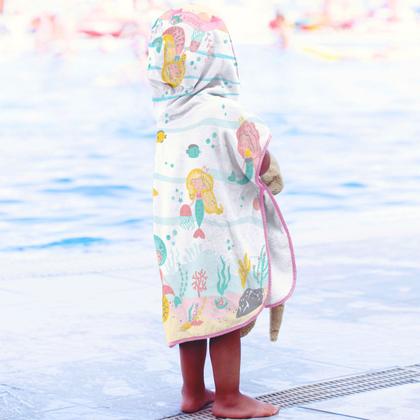 Imagem de Toalha Poncho Papi Felpuda Algodão Capuz Sereia