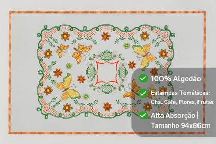 Imagem de Toalha Retangular Chá e Café Estampada 9466cm 100% Algodão