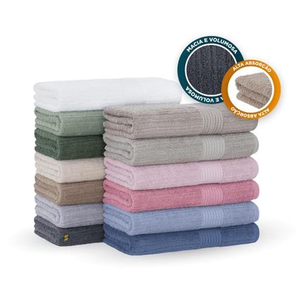 Imagem de Toalha Rosto Buddemeyer Avulsa Canelado Algodão Fio Penteado 48x85cm 100% Algodão - Várias Cores