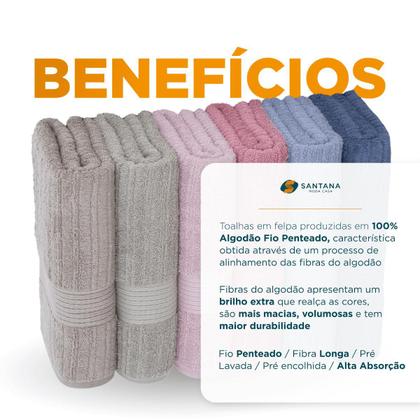 Imagem de Toalha Rosto Buddemeyer Avulsa Canelado Algodão Fio Penteado 48x85cm 100% Algodão - Várias Cores