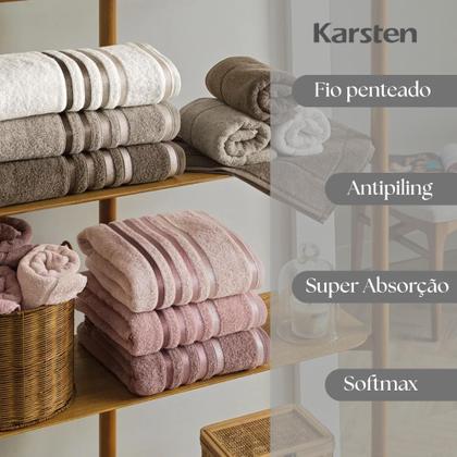 Imagem de Toalha Rosto Karsten Lumina 48x80cm Fio Penteado com Alta Absorção