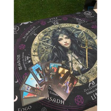 Imagem de Toalha Sublimada Jogo Cartas Bruxa Wicca- Selecione O Modelo