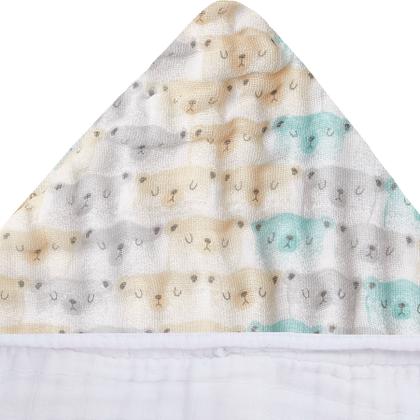 Imagem de Toalha Toalhão De Banho Bebê C/ Capuz Estampado 1,05M X 85Cm Soft Premium Papi Baby