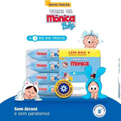 Imagem de Toalha Umedecida Turma da Mônica Baby Hora da Troca 176 Unidades Leve Mais Pague Menos