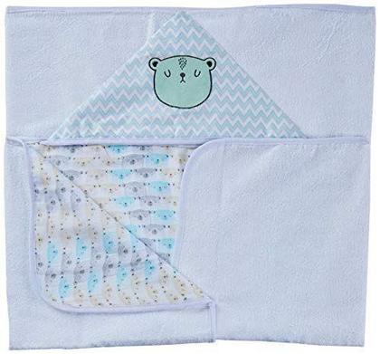 Imagem de Toalhão de Banho Felp Papi Baby Forrado C/Capuz Bord para Bebê 1,10M X 80cm Contém 01 Un