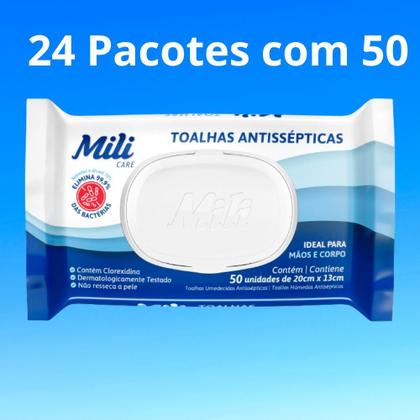 Imagem de Toalhas Antissépticas Mili 24 pacotes c/ 48 (total: 1152 toalhas)