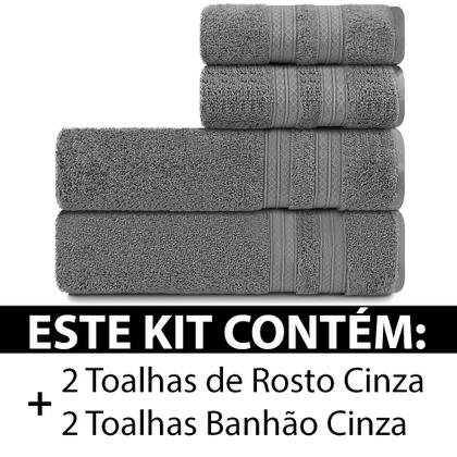 Imagem de Toalhas Banhão e Rosto 100% Algodão Kit com 4 peças Karsten Unika - Emcompre Karsten