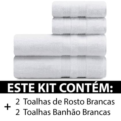 Imagem de Toalhas Banhão e Rosto 100% Algodão Kit com 4 peças Karsten Unika - Emcompre Karsten