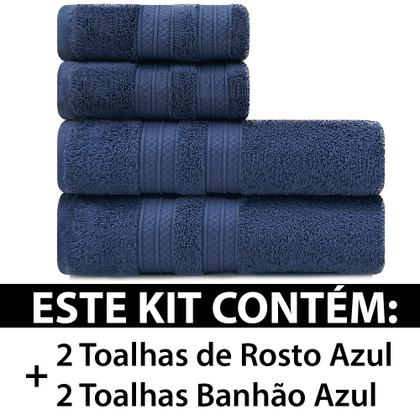 Imagem de Toalhas Banhão e Rosto 100% Algodão Kit com 4 peças Karsten Unika - Emcompre Karsten