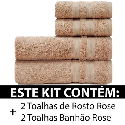 Imagem de Toalhas Banhão e Rosto 100% Algodão Kit com 4 peças Karsten Unika - Emcompre Karsten