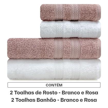 Imagem de Toalhas Banhão e Rosto 100% Algodão Kit com 4 peças Karsten Unika - Emcompre Karsten
