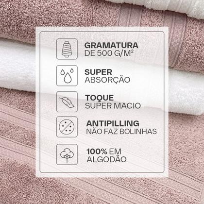 Imagem de Toalhas Banhão e Rosto 100% Algodão Kit com 4 peças Karsten Unika - Emcompre Karsten