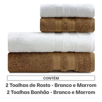 Imagem de Toalhas Banhão e Rosto 100% Algodão Kit com 4 peças Karsten Unika - Emcompre Karsten