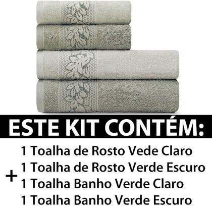 Imagem de Toalhas de Banho e Rosto 100% Algodão Kit com 4 peças Karsten Provence