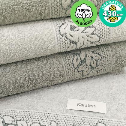 Imagem de Toalhas de Banho e Rosto 100% Algodão Kit com 4 peças Karsten Provence