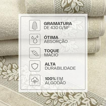 Imagem de Toalhas de Banho e Rosto 100% Algodão Kit com 4 peças Karsten Provence