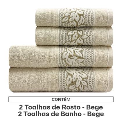 Imagem de Toalhas de Banho e Rosto 100% Algodão Kit com 4 peças Karsten Provence