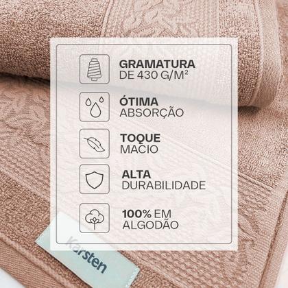 Imagem de Toalhas de Banho e Rosto 100% Algodão Kit com 4 peças Karsten Provence