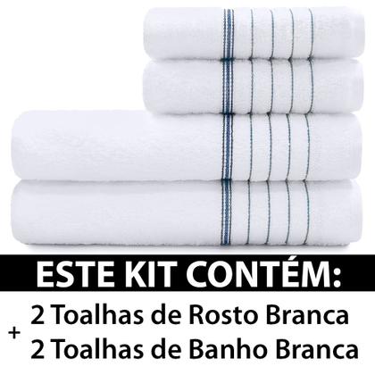 Imagem de Toalhas de Banho e Rosto Karsten 100 Algodão com 4 Peças Bressan Emcompre