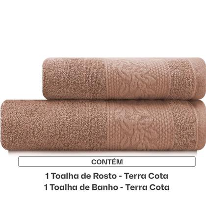 Imagem de Toalhas de Banho e Rosto Karsten 100% Algodão Kit com 2 peças Provence