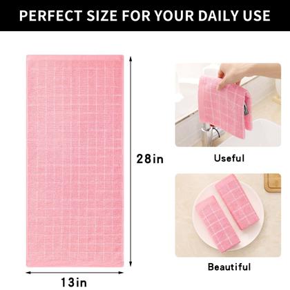 Imagem de Toalhas de cozinha Homaxy 100% algodão Terry Checkered, pacote com 4