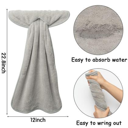 Imagem de Toalhas de mão R HORSE Grey Absorvente Coral Fleece x4 com laço
