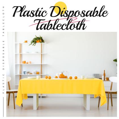Imagem de Toalhas de mesa de plástico, pacote com 10, amarelas para mesas retangulares (137x274cm)