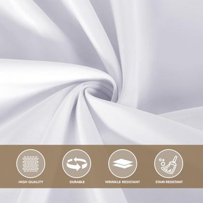 Imagem de Toalhas de mesa sancua brancas retangulares 137x274cm, pacote com 8