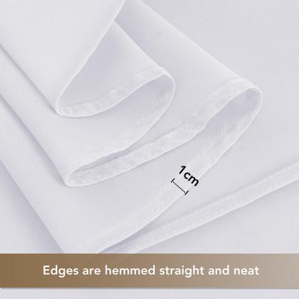 Imagem de Toalhas de mesa sancua brancas retangulares 137x274cm, pacote com 8